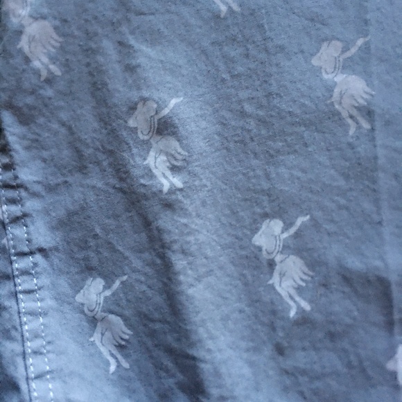 Tiki Girl Blue Hawiian Cotton Short sleeve Shirt - Picture 3 of 3